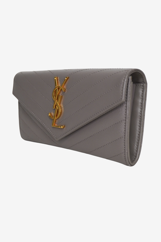 Saint Laurent Dark Grey Wallet - Designer Handbags at The Find Luxury Resale - Vancouver, Canada