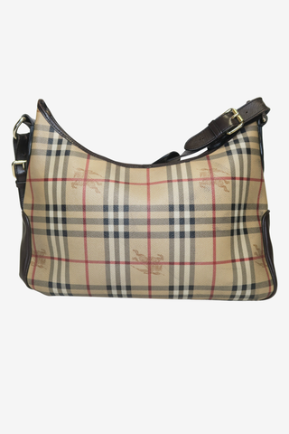 Burberry Haymarket Check Buckle Shoulder Bag - Designer Handbags at The Find Luxury Resale - Vancouver, Canada