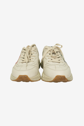 Gucci Leather Printed Chunky Sneakers sz 37.5 - Designer shoes at The Find Luxury Resale - Vancouver, Canada