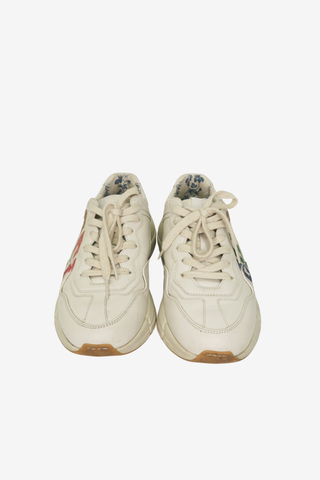 Gucci Leather Printed Chunky Sneakers sz 37.5 - Designer shoes at The Find Luxury Resale - Vancouver, Canada