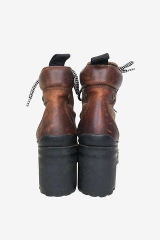 Miu Miu Leather Combat Boots sz 39 - Designer shoes at The Find Luxury Resale - Vancouver, Canada