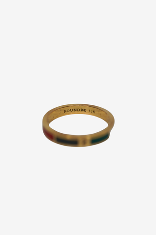FoundeRae 18K Enamel Internal Compass Ring