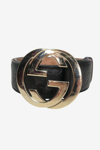 Gucci Monogram Black Belt sz 85 - Designer belt at The Find Luxury Resale - Vancouver, Canada