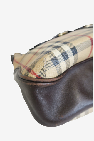 Burberry Haymarket Check Buckle Shoulder Bag - Designer Handbags at The Find Luxury Resale - Vancouver, Canada
