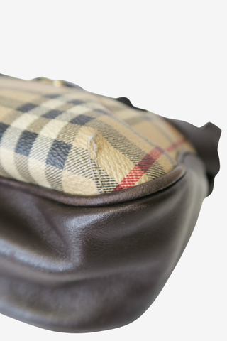 Burberry Haymarket Check Buckle Shoulder Bag - Designer Handbags at The Find Luxury Resale - Vancouver, Canada