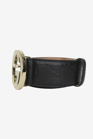 Gucci Monogram Black Belt sz 85 - Designer belt at The Find Luxury Resale - Vancouver, Canada