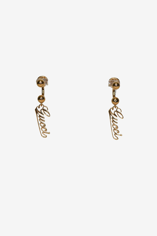 Gucci Script Pendant Earrings