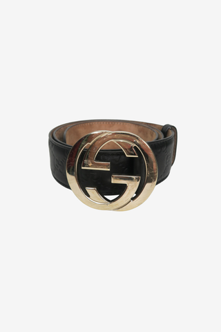 Gucci Monogram Black Belt sz 85 - Designer belt at The Find Luxury Resale - Vancouver, Canada