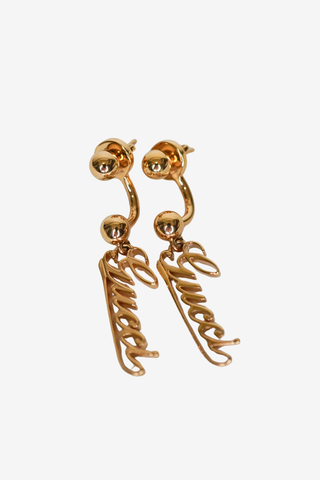 Gucci Script Pendant Earrings