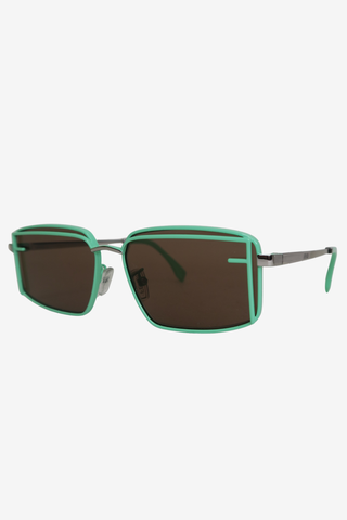 Fendi Green Metal Frame Sunglasses - Designer sunglasses at The Find Luxury Resale - Vancouver, Canada