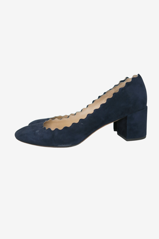Chloe Scalloped Suede Pump Sz 38 - Designer shoes at The Find Luxury Resale - Vancouver, Canada