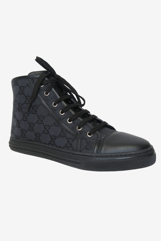 Gucci Logo HIghtop Sneakers sz 37.5 - Designer Sneakers at The Find Luxury Resale - Vancouver, Canada