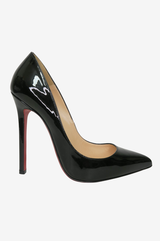 Christian Louboutin Black Patent Pigalle 120 sz 38 - Designer heels at The Find Luxury Resale - Vancouver, Canada