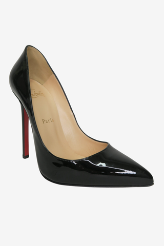 Christian Louboutin Black Patent Pigalle 120 sz 38 - Designer heels at The Find Luxury Resale - Vancouver, Canada