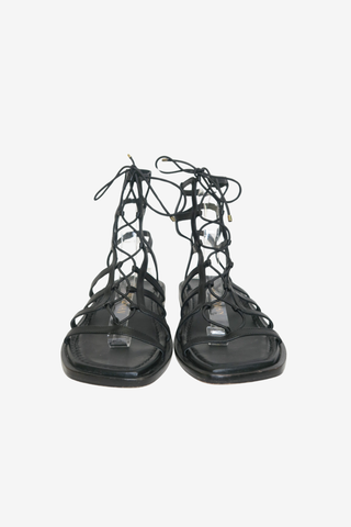 Stuart Weitzman Leather Gladiator Sandals sz 7.5 - Designer sandals at The Find Luxury Resale - Vancouver, Canada