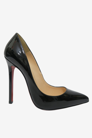 Christian Louboutin Black Patent Pigalle 120 sz 38 - Designer heels at The Find Luxury Resale - Vancouver, Canada