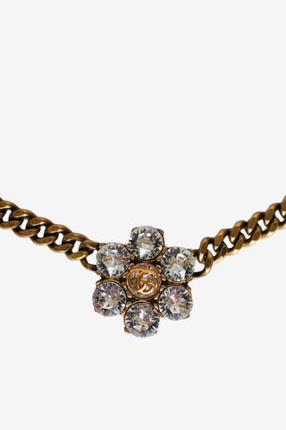 Gucci Crystal Flower GG Marmont Choker - Designer Necklace at The Find Luxury Resale - Vancouver, Canada