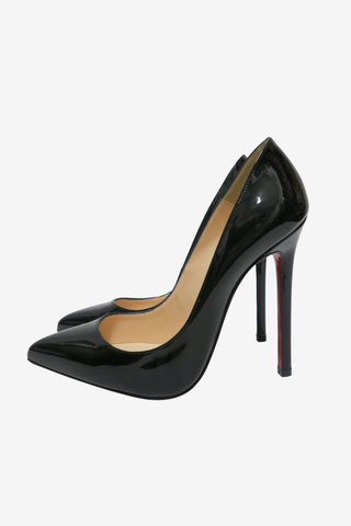 Christian Louboutin Black Patent Pigalle 120 sz 38 - Designer heels at The Find Luxury Resale - Vancouver, Canada