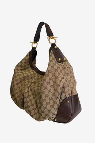 Gucci GG Canvas Jockey Large Hobo