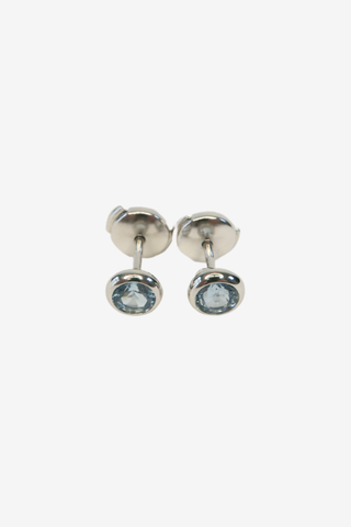 Tiffany & Co. Platinum Elsa Peretti Aquamarine Colour by the Yard Earrings - Designer Earrings at The Find Luxury Resale - Vancouver, Canada