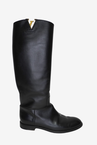 Louis Vuitton LV Monogram Leather Boots sz 38.5