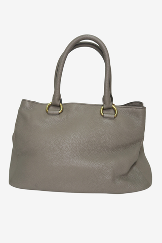 Prada Grey Vitello Daino Leather Bag - Designer handbag at The Find Luxury Resale - Vancouver, Canada