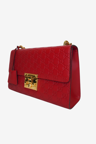 Gucci Red Medium Padlock Bag