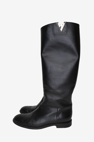 Louis Vuitton LV Monogram Leather Boots sz 38.5