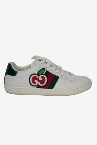 Gucci Web Scent Leather Sneakers sz 35.5