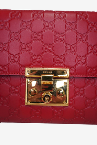 Gucci Red Medium Padlock Bag