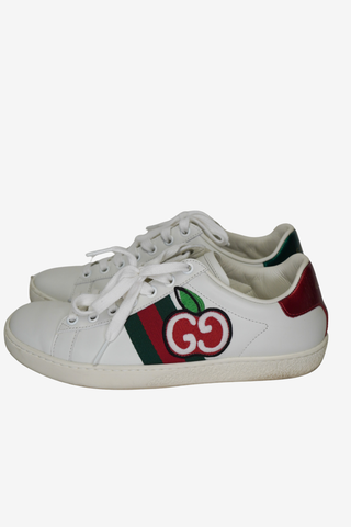 Gucci Web Scent Leather Sneakers sz 35.5