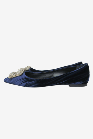 Roger Vivier Velvet Embellished Flats sz 36.5 - Designer Flats at The Find Luxury Resale - Vancouver, Canada