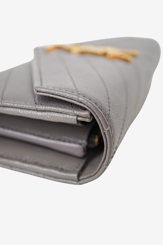 Saint Laurent Dark Grey Wallet - Designer Handbags at The Find Luxury Resale - Vancouver, Canada