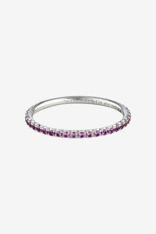 Tiffany & Co. 18K Pink Sapphire Metro Band - Designer Rings at The Find Luxury Resale - Vancouver, Canada