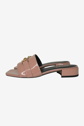 Versace Beige Patent Slides sz 40