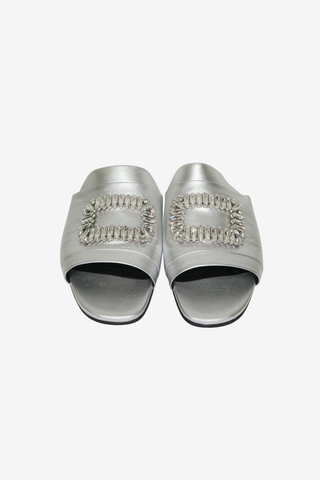 Roger Vivier Crystal Embellishments Slides sz 37 - Designer sandals at The Find Luxury Resale - Vancouver, Canada