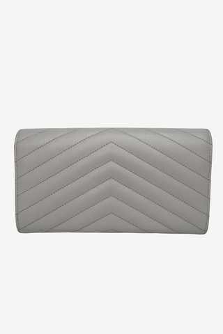 Saint Laurent Grey Leather Wallet - Designer Handbags at The Find Luxury Resale - Vancouver, Canada