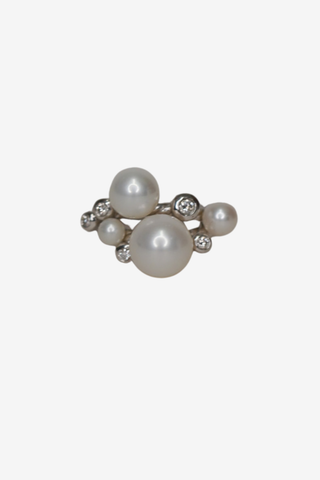 David Yurman Cultured Pearl & Diamond Cluster Ring