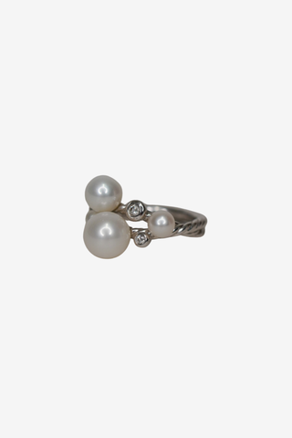 David Yurman Cultured Pearl & Diamond Cluster Ring