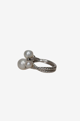 David Yurman Cultured Pearl & Diamond Cluster Ring