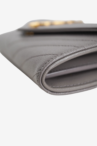 Saint Laurent Dark Grey Wallet - Designer Handbags at The Find Luxury Resale - Vancouver, Canada