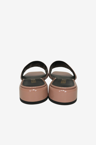 Versace Beige Patent Slides sz 40