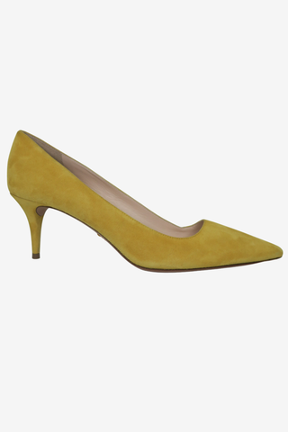 Prada Yellow Suede Pointed Toe Pumps sz 41 - Designer pumps at The Find Luxury Resale - Vancouver, Canada