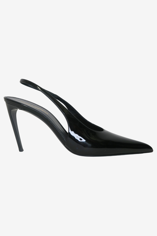 Saint Laurent Patent Leather Slingback Pumps sz 38.5 - Designer pumps at The Find Luxury Resale - Vancouver, Canada