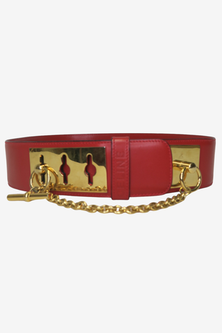 Celine Red Belt Sz 75 - Designer belt at The Find Luxury Resale - Vancouver, Canada