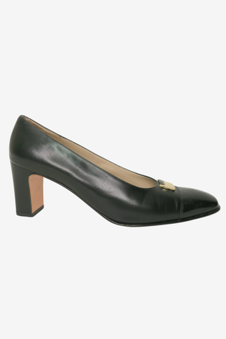 Ferragamo Leather Pumps sz 10.5 - Designer shoes at The Find Luxury Resale - Vancouver, Canada