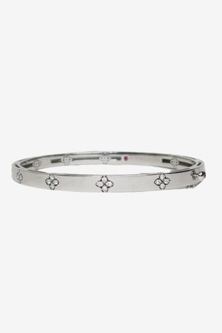 Roberto Coin 18K Diamond Love in Verona Narrow Hinged Bangle