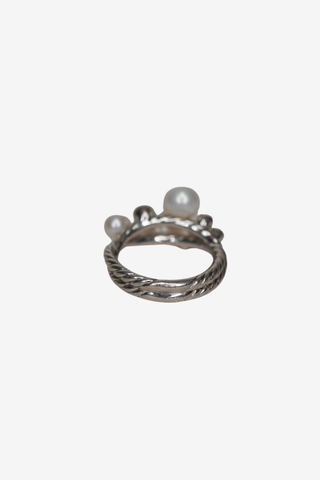 David Yurman Cultured Pearl & Diamond Cluster Ring