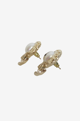 Chanel CC Pearl Earrings