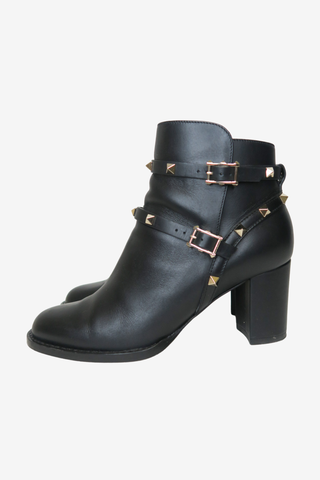 Valentino Rockstud Leather Ankle Boots Sz 38 - Designer shoes at The Find Luxury Resale - Vancouver, Canada